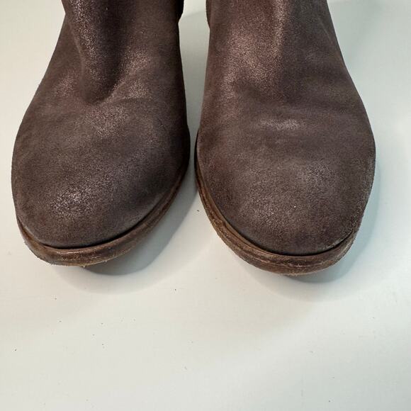 Officine Creative Brown Metallic Copper Leather Zip Ankle Bootie Size 40 Italy - Picture 5 of 9